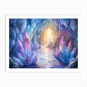 A Glowing Image Of Crystals Forming In Deep Caves (1) Art Print