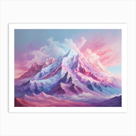 Abstract Mountain Painting Print  Art Print