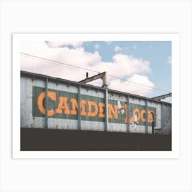 London, England I Camden Town industrial bridge photography to the vibrant urban atmosphere of famous district to the retro vintage aesthetic architecture of urban street cityscape letters mural street art Art Print