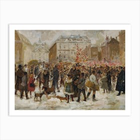 Vintage Christmas Market Art Print