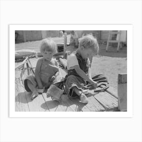 Children Of Spanish American Farm Family Playing On Wagon, Taos County, New Mexico By Russell Lee Art Print