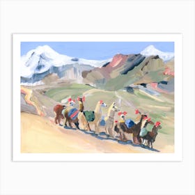 Llama Parade Art Print