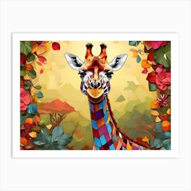 Colorful Giraffe Art Print