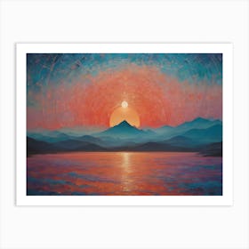 Sunset Over The Mountains Art Print