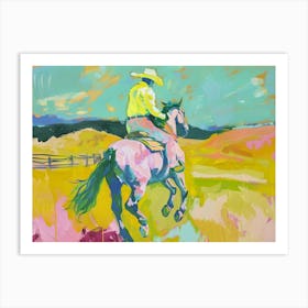 Neon Cowboy In Black Hills South Dakota 1 Painting Art Print