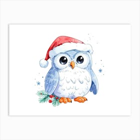 Christmas Owl 10 Art Print