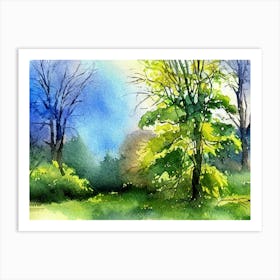 Watercolor Of Trees 5 Art Print