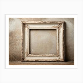 Vintage Textured Cardboard Frame Holding An Artistic Design Edges Worn And Gently Curling Patina O (1) Art Print