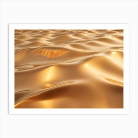 An Abstract Background Of A Metallic, Gold Surface With A Rippling, Wave Like Texture Art Print