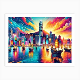 Hong City Skyline 1 Art Print