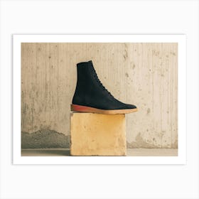 Black Boots On A Block Art Print