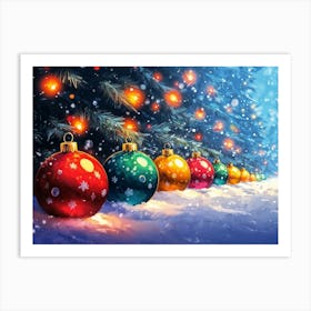 Christmas Tree Ornaments Art Print