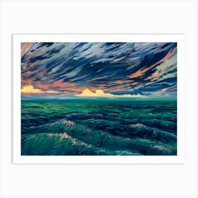 Sunset Over The Ocean 1 Art Print