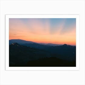 Colorful sunset layers| orange and blue | Le Marque | Italy Art Print