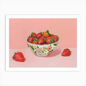 Strawberry Bowl Art Print