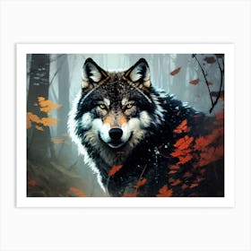 Wolf In The Woods 26 Art Print