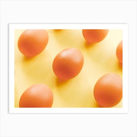 Eggs On A Yellow Background 4 Art Print