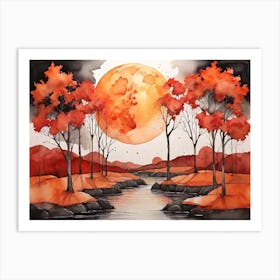 Moonlight Over The River 5 Art Print