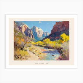 Western Landscapes Zion National Park Utah 3 Poster Art Print