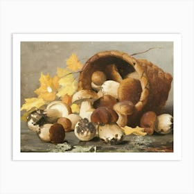 Basket Of Mushrooms Art Print