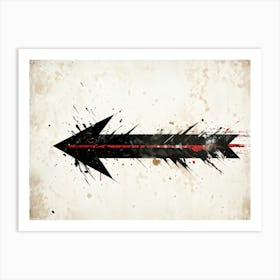 Arrow Icon Embodying Progress And Time Incorporates A Grunge Aesthetic With Splattered Paint On A V (5) Art Print