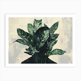 Man With A Head Full Of Leaves Art Print