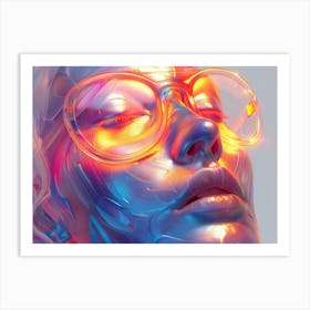 Woman With Glasses Art Print