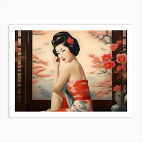 Geisha pin up Art Print