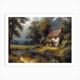 Cottage By The Water Art Print