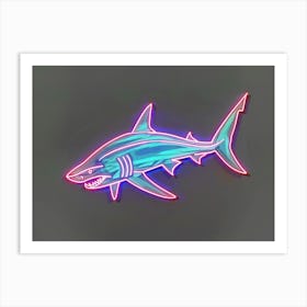 Neon Red Mako Shark 5 Art Print