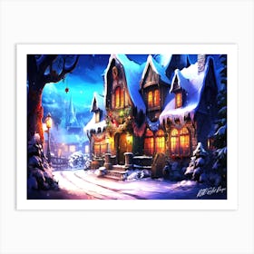 Christmas Cozy - Christmas House Art Print