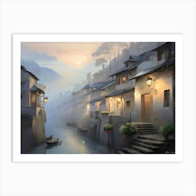 City By The Water Art Print