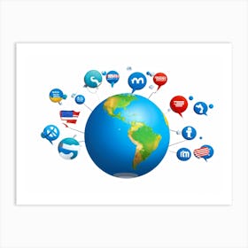 Social Media World Art Print