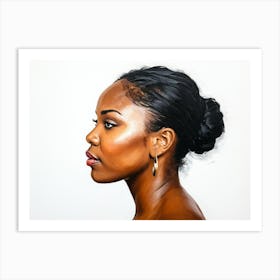 Side Profile Of Beautiful Woman Oil Painting 141 Art Print