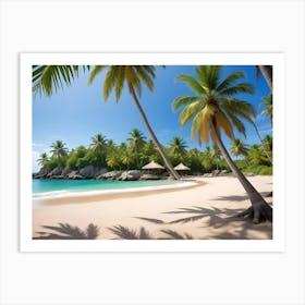 Palm Trees On The Beach Art Print