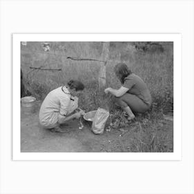 Women Of A Migrant Family Peeling Potatoes Near Henrietta I E, Henryetta, Oklahoma By Russell Lee Art Print