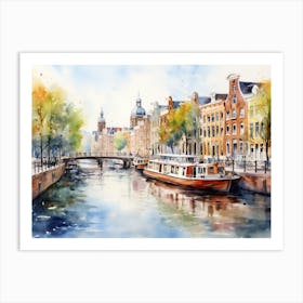 Canal Watercolour Art Print