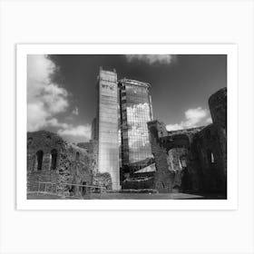 Ruins Of A Castle against the modern Art Print