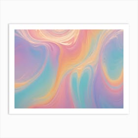 Abstract Background Of Swirling, Flowing Lines In Shades Of Pastel Pink, Blue, And Yellow, Creating A Soft And Dreamy Aesthetic Art Print