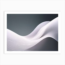 Abstract Wave, Wavy Wave, black and white design with attracting art , wall art , tails design Generate An Abstract Design With Soft Curved Lines In Neutral Tones Emphasizing Simplicity Art Print