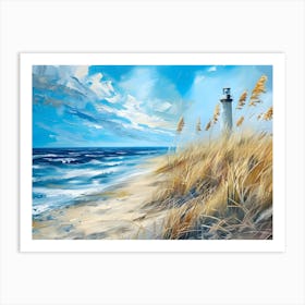 Lighthouse On The Beach 3 Art Print