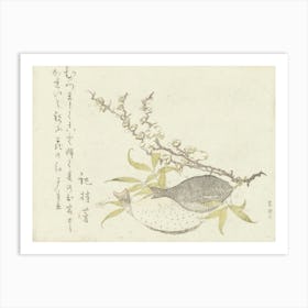 Plum Branch, Katsushika Hokusai Art Print