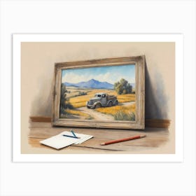 Truck In A Field Art Print