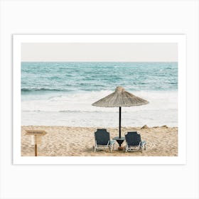 Mediterranean Sea Beach Chairs Art Print