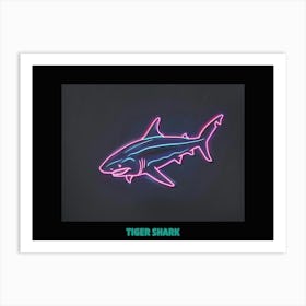 Pink Tiger Neon Shark 2 Poster Art Print