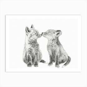 Baby Foxes Art Print