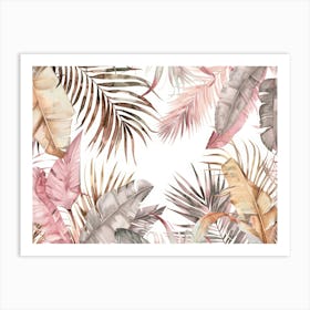 Watercolor Tropical Leaves 12 Art Print