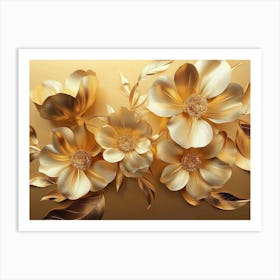 Gold Flowers 42 Art Print