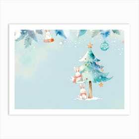 Watercolor Christmas Background Art Print