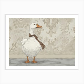 Goose In Front Of Wallpaper Kids and Nursery Art Print